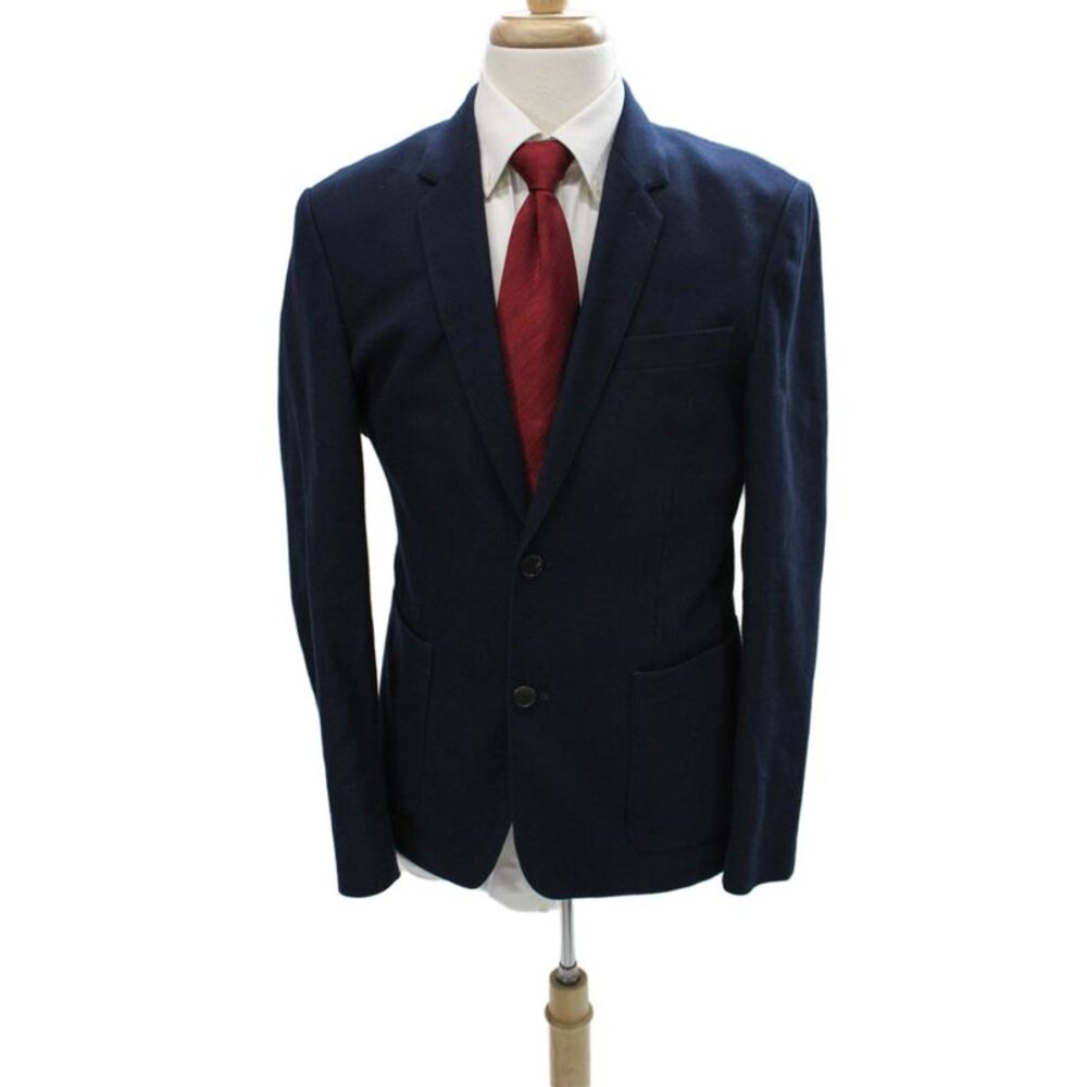Sandro Mens Blazer Blue Cotton Size 52
